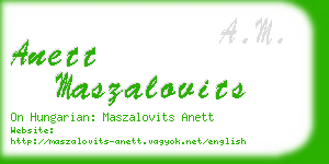 anett maszalovits business card